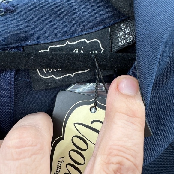 Voodoo Vixen Navy Blue Nautical Dress with Belt. - Picture 11 of 15